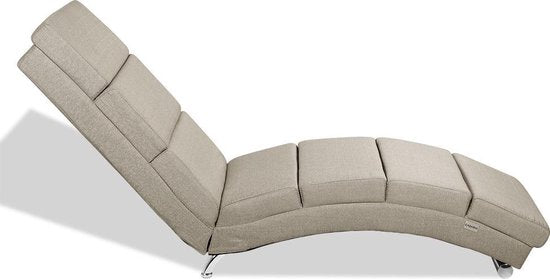 Casaria Relaxfauteuil London - Ligstoel Lounge Verchroomd - Sand
