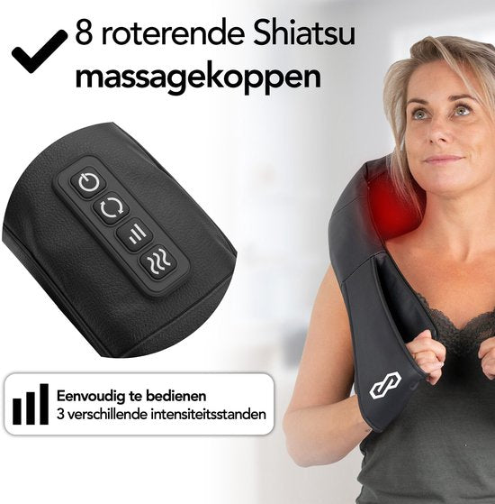 Infinity Goods Draadloos Shiatsu Massagekussen - Elektrisch - Warmtefunctie - 8 Massagekoppen