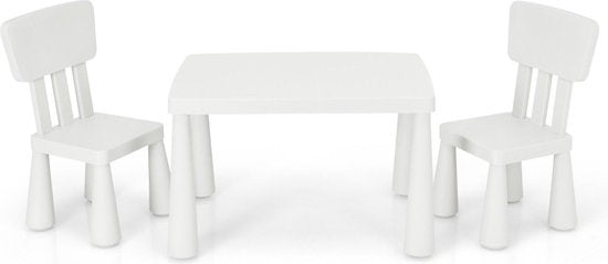 Coast Kindertafelset – Incl. 2 Stoelen – 76,5 x 54,5 x 49,5 cm – Wit