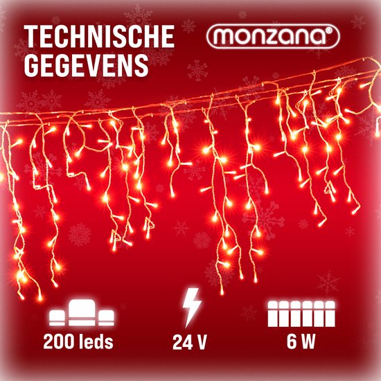 Lichtsnoer 200 LED - 10 m (5m lichtsnoer + 5m aanloop) - Lichtjes Warm Wit