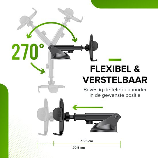 iSetchi Telefoonhouder - Auto - Extra Sterke Zuignap - 3-in-1