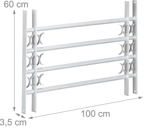 Raambeveiliging - 600 x 1000-1500 mm - uitschuifbaar