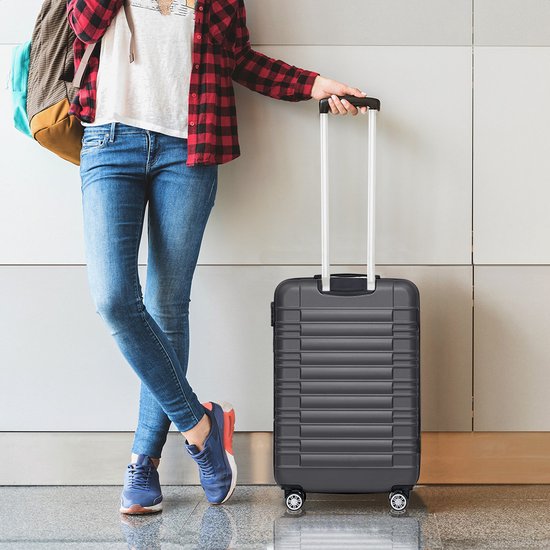 TRVLMORE Handbagage Koffer - 38L - Cijferslot - Lichtgewicht - Trolley - 54x36x20cm - Donkergrijs