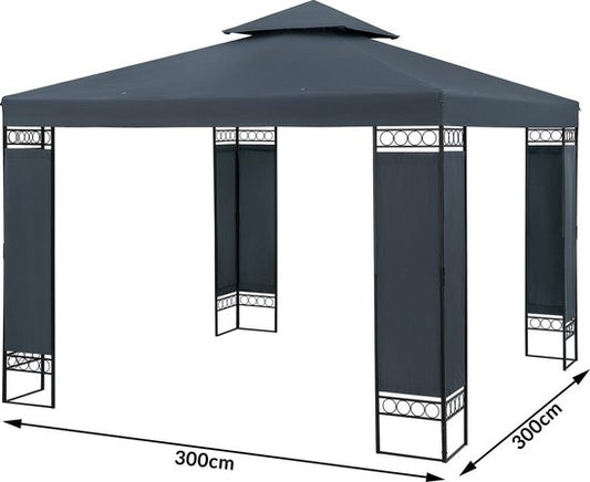 Casaria Paviljoen Lorca 3x3m - UV-bescherming 50+ Metaal - Antraciet