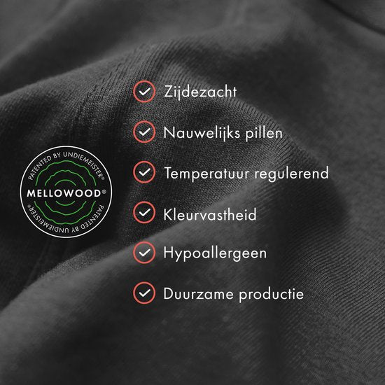 Undiemeister T Shirt Heren - Slim Fit T-shirt - Anti-transpirant - Storm Cloud (Donker blauw) - Tencel - Zijdezacht - Ademend - Anti-Bacterieel - Korte mouwen - Ronde hals - Maat M