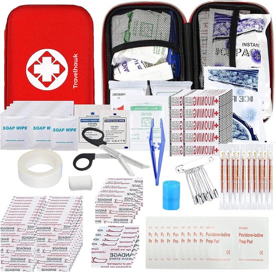 Travelhawk EHBO-kit - Verbanddoos auto - Ehbo Kit Klein - Ehbo Kit Noodpakket - Ehbo Reisset - 275-delig - EHBO