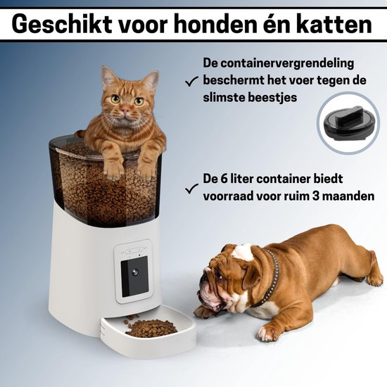 BOME Voerautomaat - Camera en Audio - Inclusief SD-Kaart - Wit
