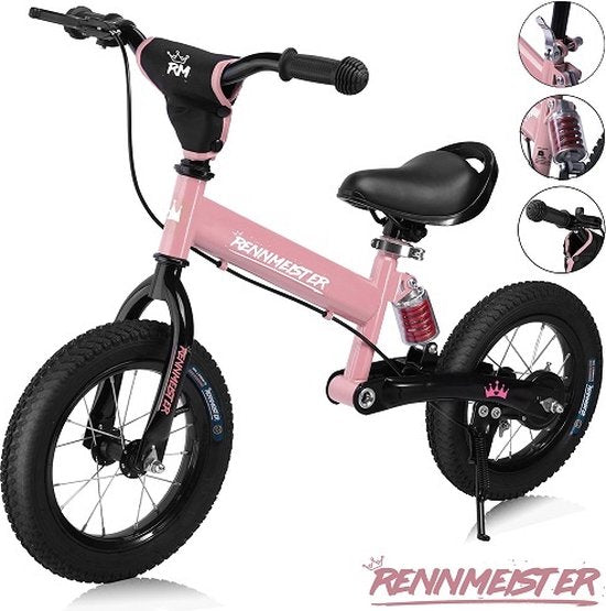 Rennmeister Loopfiets – in Hoogte Verstelbaar – 3-5 Jaar Roze