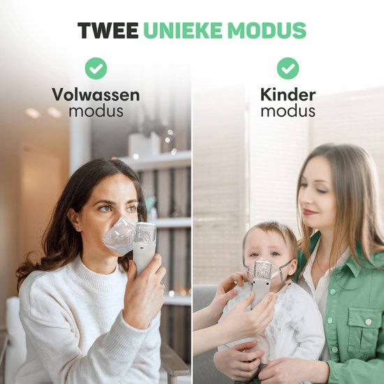 Vulpes Goods® HealthCare Aerosoltoestel – Ultrasone Inhalator – Nebulizer – Oplaadbaar – Incl. 4 Mondstukken