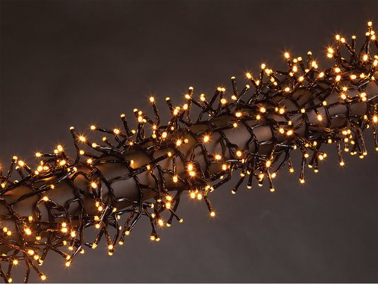 Kuma LED, lichtslinger, 12 m, 1020 leds, Arizona wit, zwarte kabel, voor binnen en buiten, modulator, 24 V