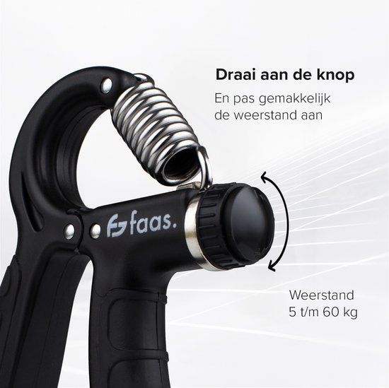 Verstelbare Handtrainer - Set van 2 - 5 tot 60 KG - Vingertrainer - Handknijper - Grip Trainer - Zwart