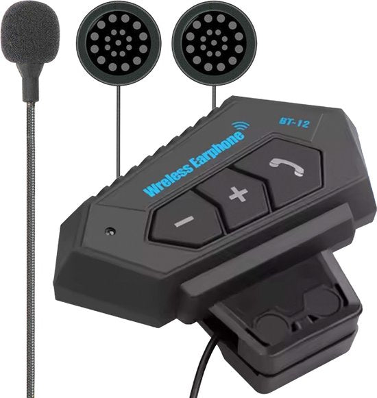 Motorhelm Headset Bluetooth - Met Microfoon voor Helm - Waterdicht - Universele Pasvorm