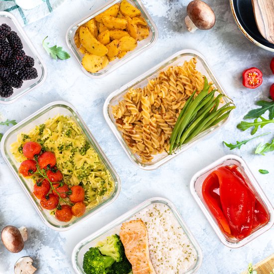 Stosh Meal prep bakjes - Vershoudbakjes - Diepvriesbakjes - 10 Stuks - 5x1050ML & 5x350ML - BPA vrij - Glas