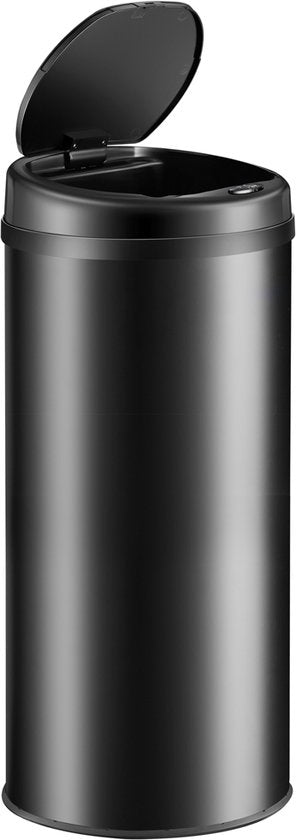 Monzana Prullenbak - Automatisch Rond 50L 31x78cm Display Sensor - Zwart