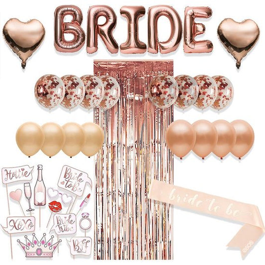 Happy Goods Bride to Be Versiering - Ballonnen & Accessoires - 38 Stuks - Vrijgezellenfeest Vrouw - Bride to Be Sjerp - Team Bride - Bachelorette Party - Slingers
