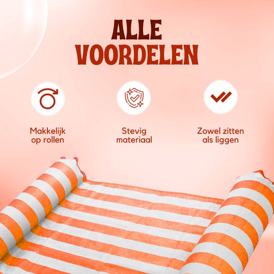 Travelly Luxe Waterhangmat Zwembad – Oranje – Opblaasbare drijvende lounge