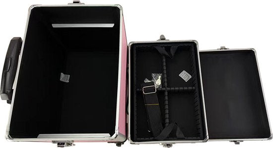Kapperskoffer trolley - visagie make up nagel koffer - schminkkoffer - beauty case - roze