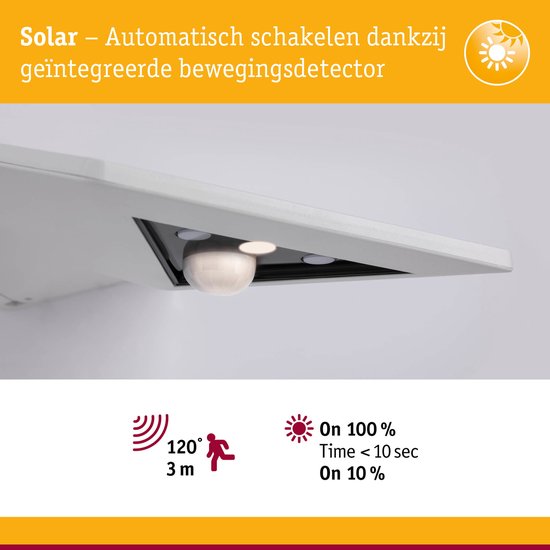 Solar LED-huisnummerverlichting Yoko Schemergestuurde bewegingsmelder (IR) IP44 3000K 42lm Wit