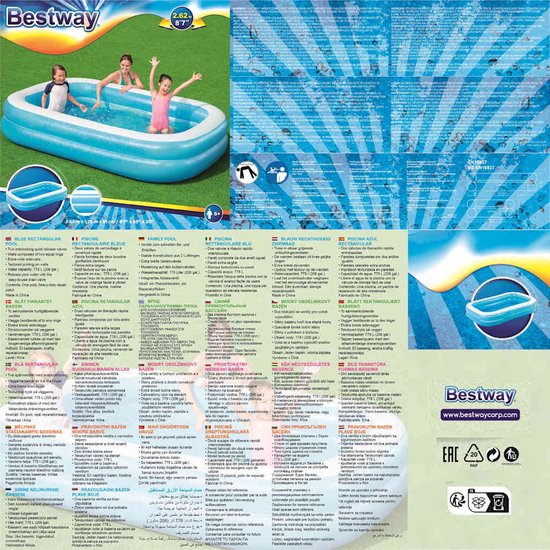 Bestway - Opblaasbaar Zwembad - 262x175x51 cm - 778L