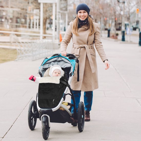 DUB Kinderwagen Voetenzak Zwart | Teddy | Maxi-Cosi | met Opbergtas