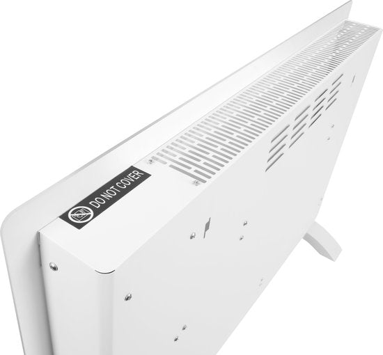 VONROC Luxe elektrische kachel - Convectorkachel met glazen paneel – 1000W/2000W - Verwarmt ruimtes tot 24m2 - Bediening zowel met app (via Wifi) als handmatig – Instelbare thermostaat en timer - Wit