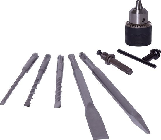 VONROC Boorhamer 800W – 3 Joule – SDS plus – 4 functies – Incl. tandkransboorkop en accessoires