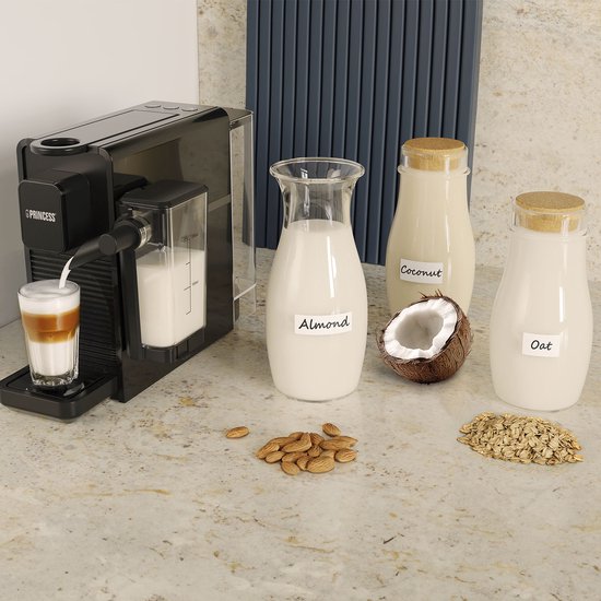 Princess Capsule Koffiemachine met Melkopschuimer - 249455 – Geschikt voor Nespresso – 20 Bar – Espresso, Cappuccino & Latte – Compact – Automatisch Melksysteem - 1400 W