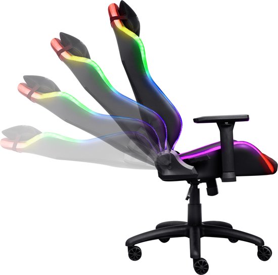 Trust GXT 719 Ruya RGB - Gaming Stoel met RGB Verlichting – Verstelbare Gamestoel – Ergonomisch – Bureaustoel – Gaming Chair - Zwart