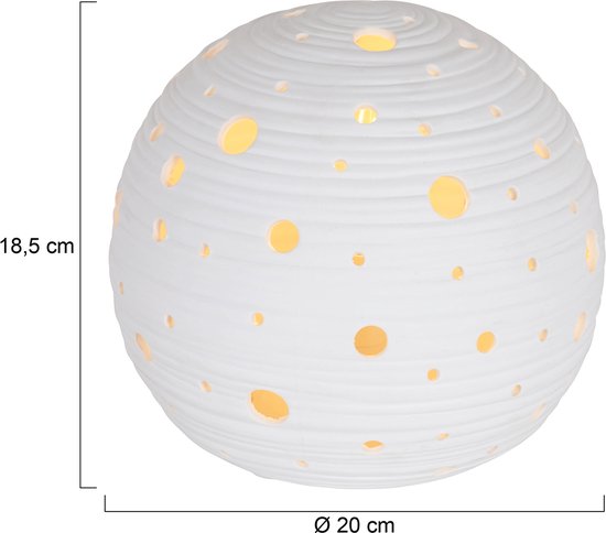 Anne Lighting tafellamp Jazz - wit - keramiek - 20 cm - E14 fitting - 3110W