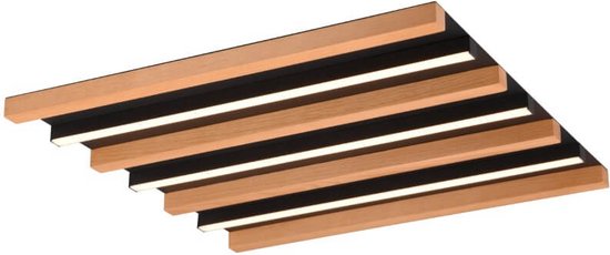 TRIO Led plafondlamp Fontana 45x45 cm - houtlook - 648914532
