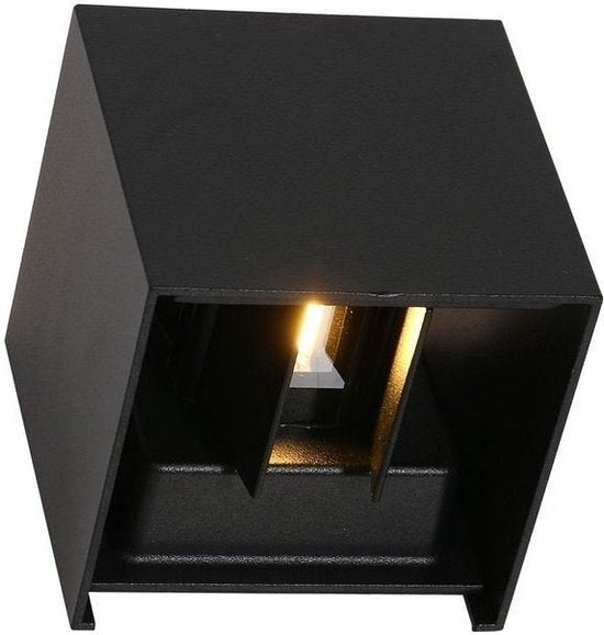 Wandlamp Muro 3098ZW Zwart - Modern - Kunststof, Metaal - Compacte afmetingen 11x11x11 cm - Steinhauer