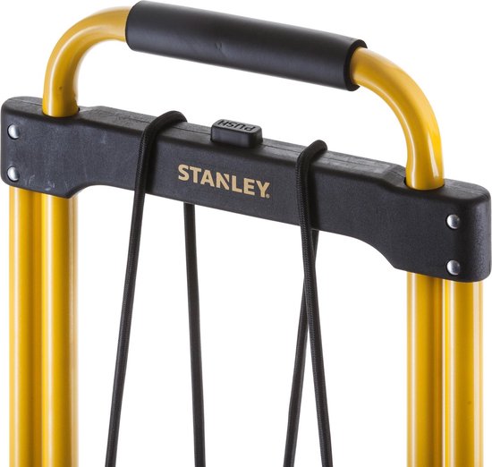 Stanley Opvouwbare Steekwagen FT582 - Draagvermogen tot 90KG - Transportwagen - 50 x 45 x 98 CM - Lichtgewicht Aluminium - Zwart/Geel