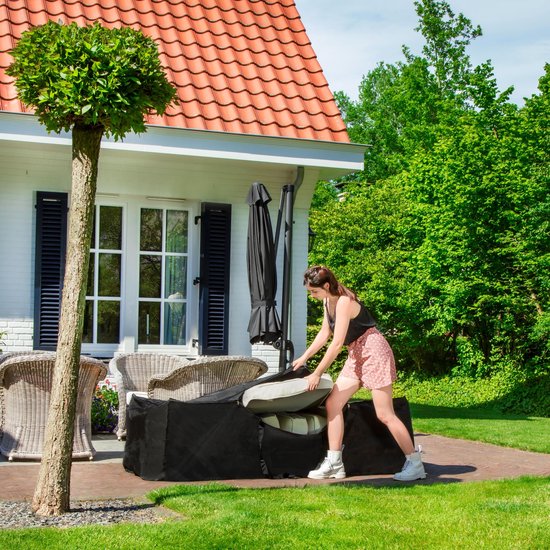 VONROC Premium opbergtas voor tuinstoel/tuinset kussens – 125x40x50cm – Voor 4 tot 6 kussens