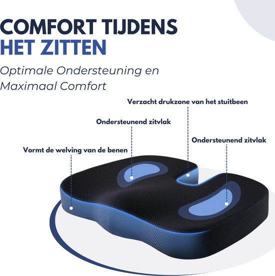 Softsie Zitkussen Orthopedisch en Ergonomisch - Stuitkussen - Zitkussens - Wigkussen - Auto - Zit Kussen