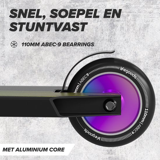 LifeGoods Stuntstep Pro X - T-Stang - HIC - Step voor Kinderen - Jongens/Meisjes - 110mm - 100KG - Regenboog