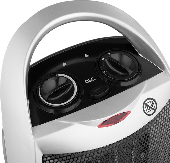 Tristar Elektrische Kachel KA-5038 - Ventilatorkachel - Met omvalbeveiliging en oververhittingsbeveiliging - Draaifunctie - 750W en 1500W - Grijs