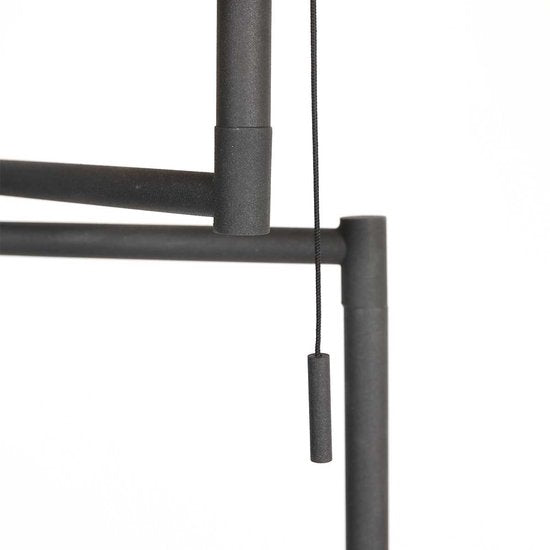 Vloerlamp Bella 3407ZW - Zwart met zwenkarm, uitklapbaar en trekschakelaar - Mexlite - Tijdloos design van kunststof, metaal en elektronica, hoogte 135 cm, reikwijdte 45 cm