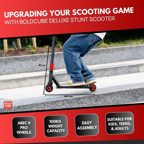 BOLDCUBE Deluxe Stuntstep - Zwart