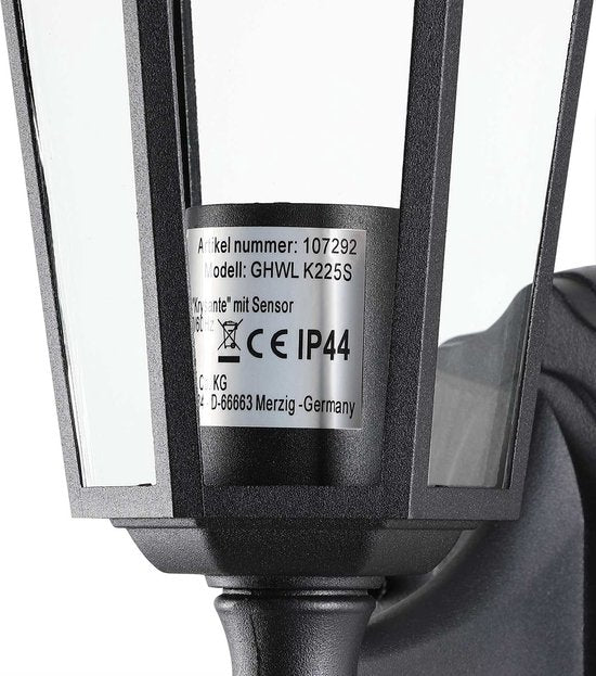 Monzana Wandlamp - met Bewegingssensor - Weerbestendig - Antraciet