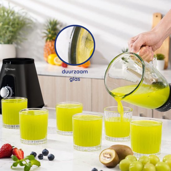 Safecourt Kitchen Blender - Krachtige 1200 Watt Blender met To-Go Beker - 3 Standen - Zwart
