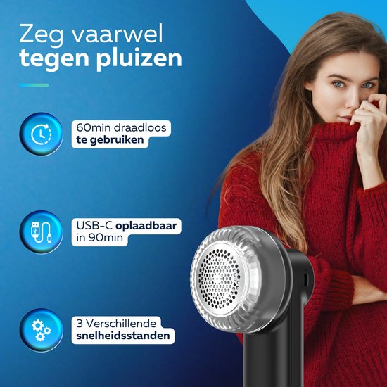 Beepro® Elektrische Pluizenverwijderaar - Ontpluizer - Ontpiller - Pluizentondeuse - Draadloos en Oplaadbaar