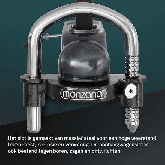 Monzana Disselslot - Verchroomd Staal incl. 2 Sleutels - Zwart