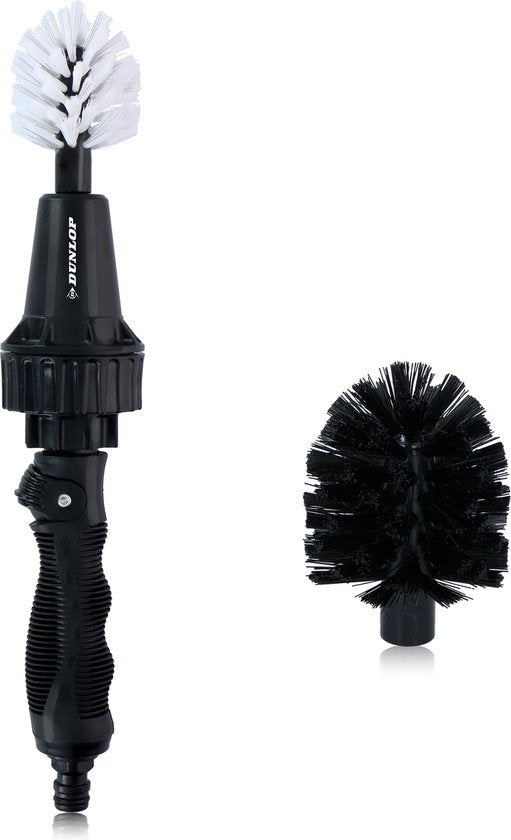 Dunlop Velgenborstel met Slangaansluiting – Roterend – Incl. 2 Borstels – Auto Reiniging Tool