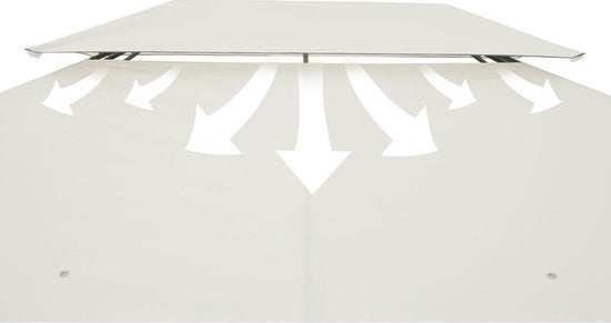 Casaria Paviljoen Topas 3x4m - UV-bescherming 50+ - Crème