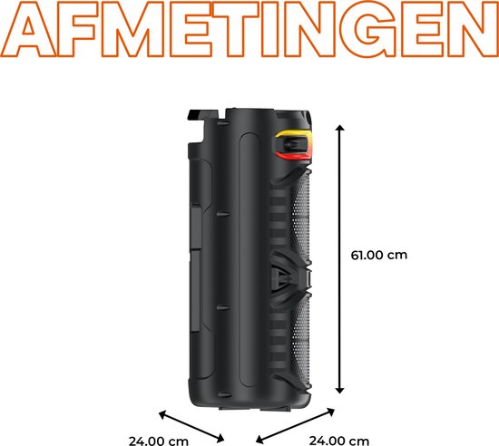 Denver Bluetooth Speaker Party Box - Discolichten - Partybox - Incl. Afstandsbediening - Microfoon Aansluiting - Micro SD / USB / AUX - BPS355