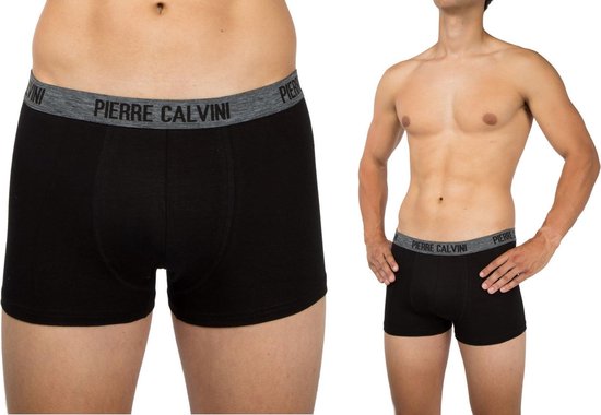 Pierre Calvini - Boxershort Heren - Heren Ondergoed - 12 Stuks - Maat XXL - Zwart - Boxershorts Korte Pijp