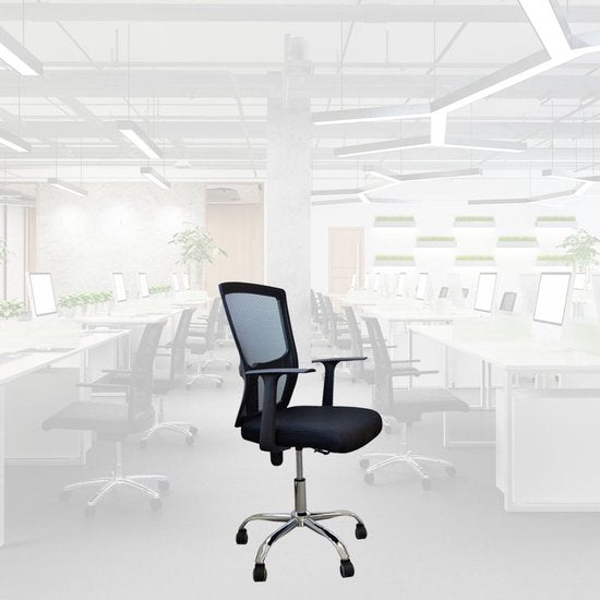 BRASQ OC200 Ergonomische Bureaustoel Zwart met Ademend Mesh - Bureaustoelen - In hoogte verstelbaar - Gaming stoel 49 x 47 x 94 cm