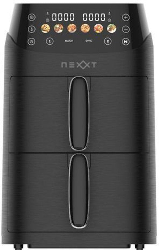 Nexxt Double Stack Airfryer – 2x 2.5L – Compact & Ruimtebesparend – 2 Gerechten Tegelijk – Ideaal voor Kleine Keukens