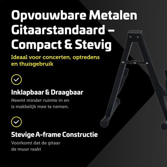 Garpex® Universele Gitaarstandaard - Draagbaar - Stabiel