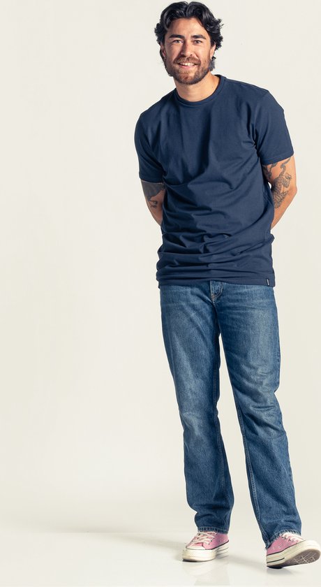 LEBASQ - Miles' T-shirt voor heren - 3 pack - met Crew Neck - Extra lang - Geschikt als Ondershirt - MIX - M - Katoen